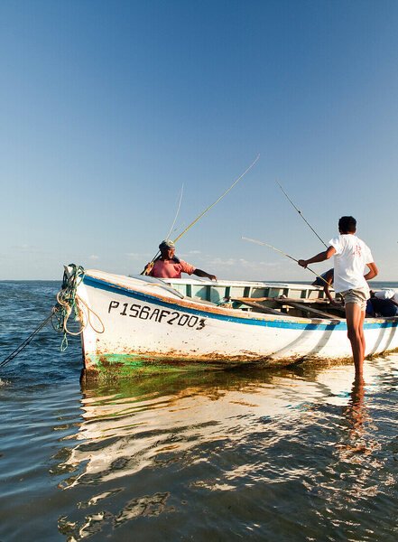 Fisherman with boat